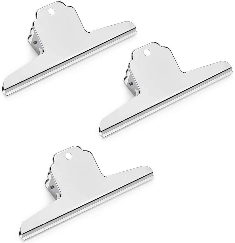 4 Inch Large Bulldog Clip, 10 Pack Stainless Steel File Money Binder Clips, Clamps, Metal Food Bag Paper Clips for Home Office School Supplies (Silver)